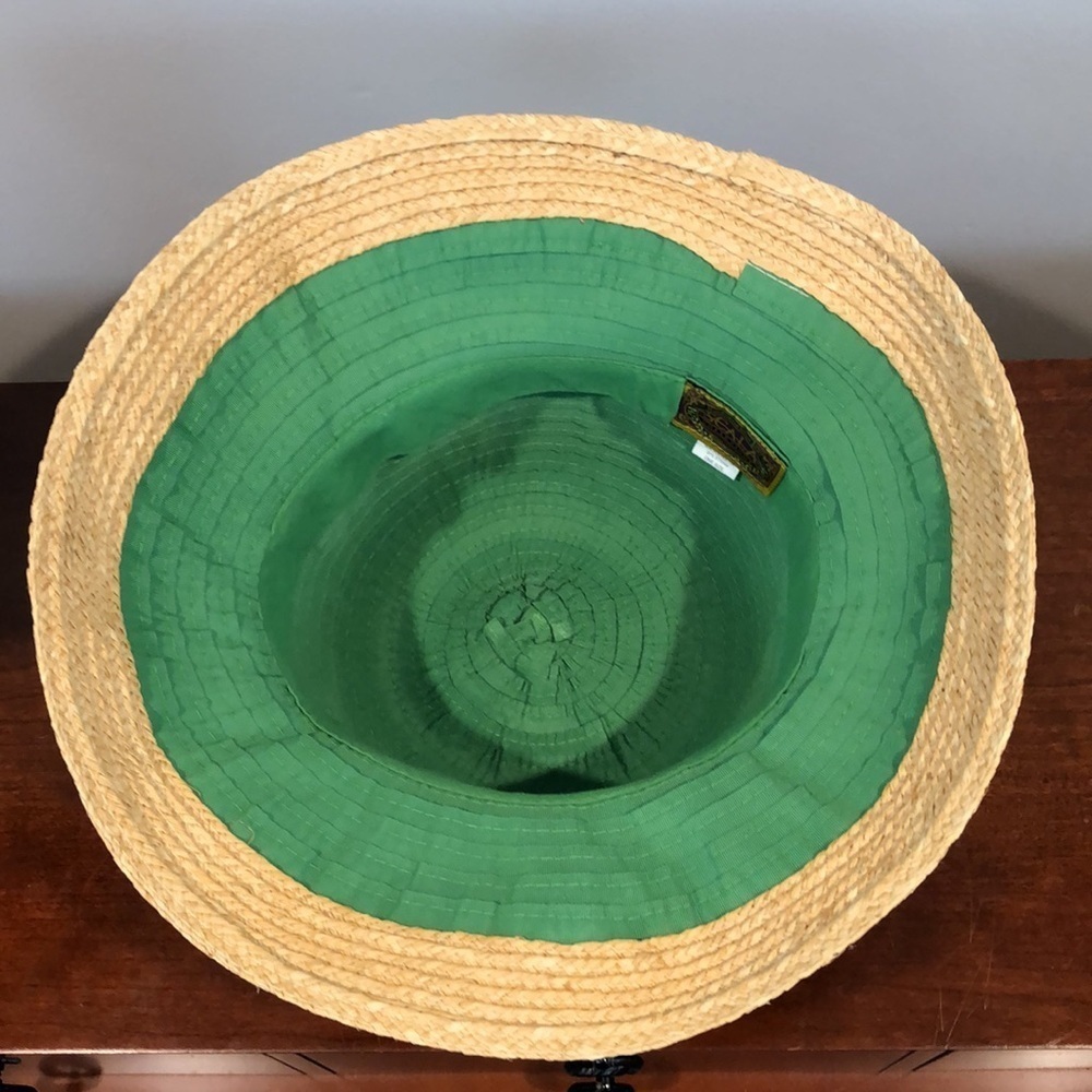 Scala Collection Green Straw Floppy Bucket Sun Hat - image 5